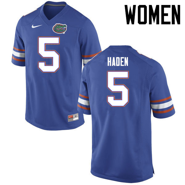 Women Florida Gators #5 Joe Haden College Football Jerseys Sale-Blue - Click Image to Close